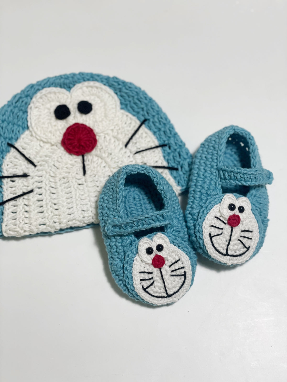 Custom Handcrafted Baby hat&shoes(100% Organic Cotton)