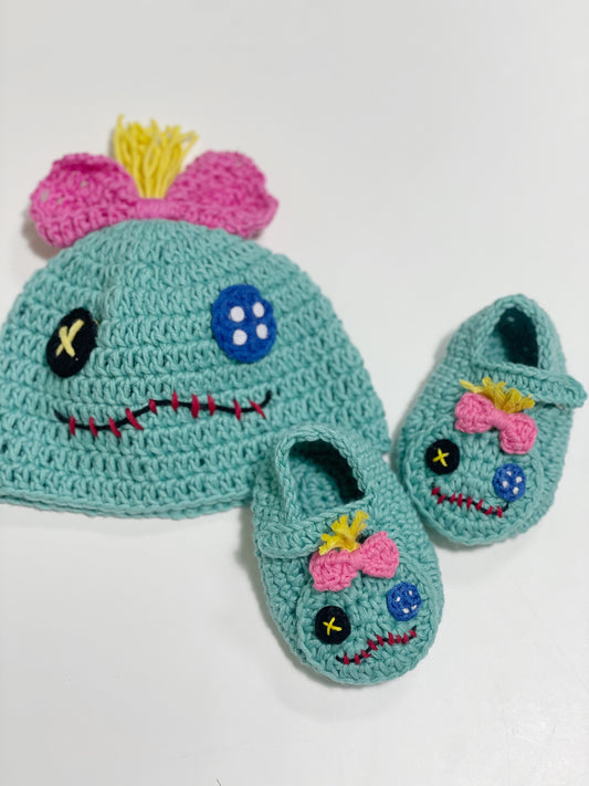 Custom Handcrafted Baby hat&shoes（100% Organic Cotton）