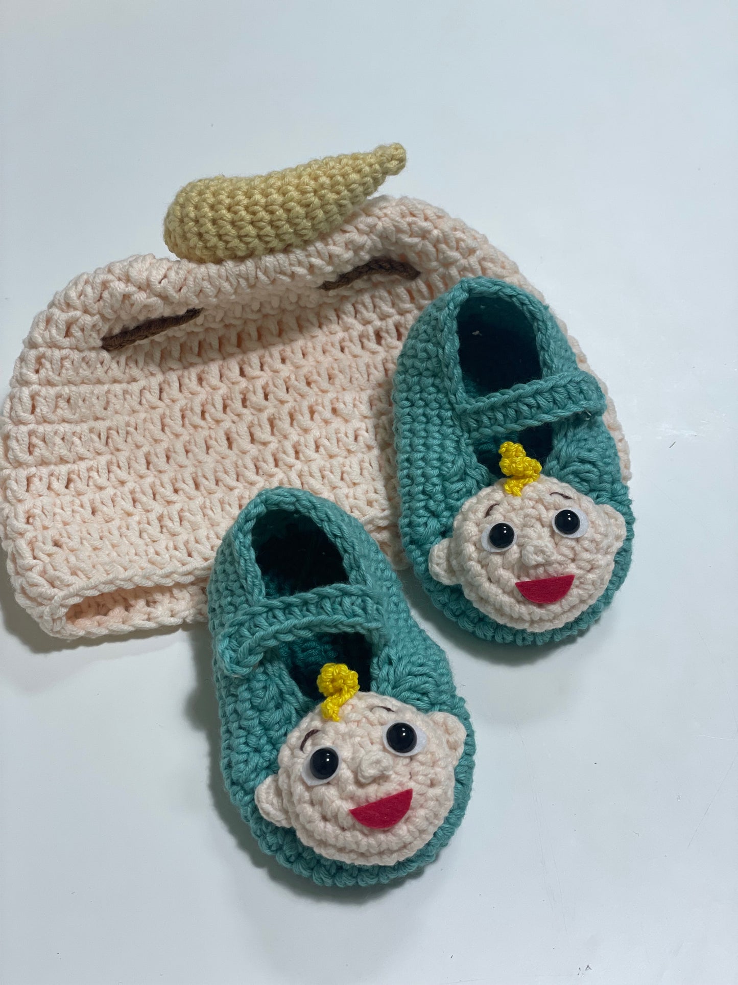 Custom Handcrafted Baby hat&shoes（100% Organic Cotton）