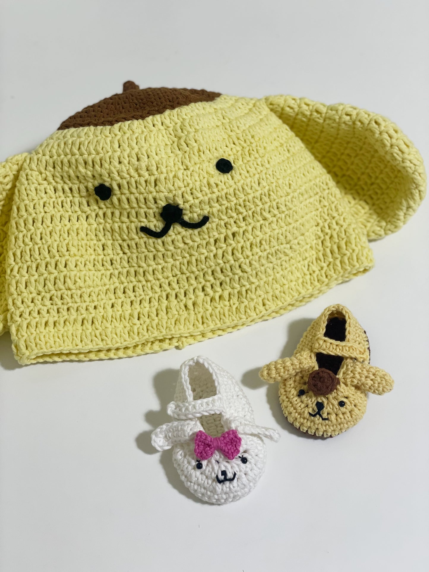 Custom Handcrafted Baby hat&shoes（100% Organic Cotton）