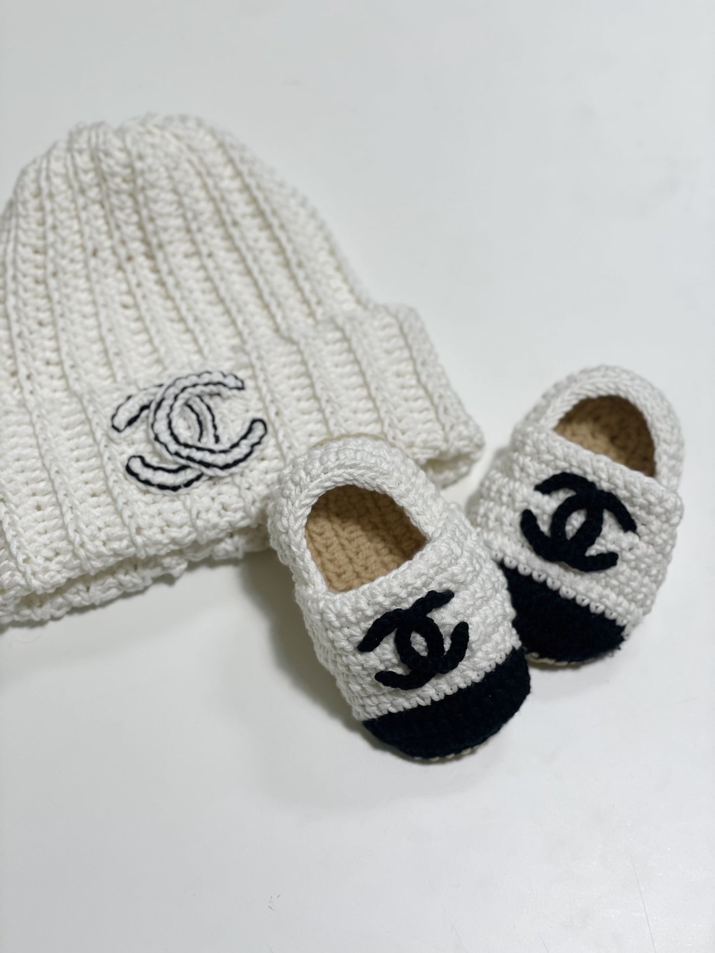Custom Handcrafted Baby hat&shoes（100% Organic Cotton）