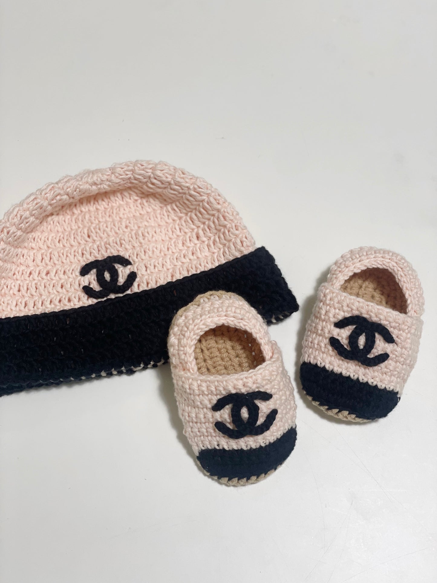 Custom Handcrafted Baby hat&shoes（100% Organic Cotton）
