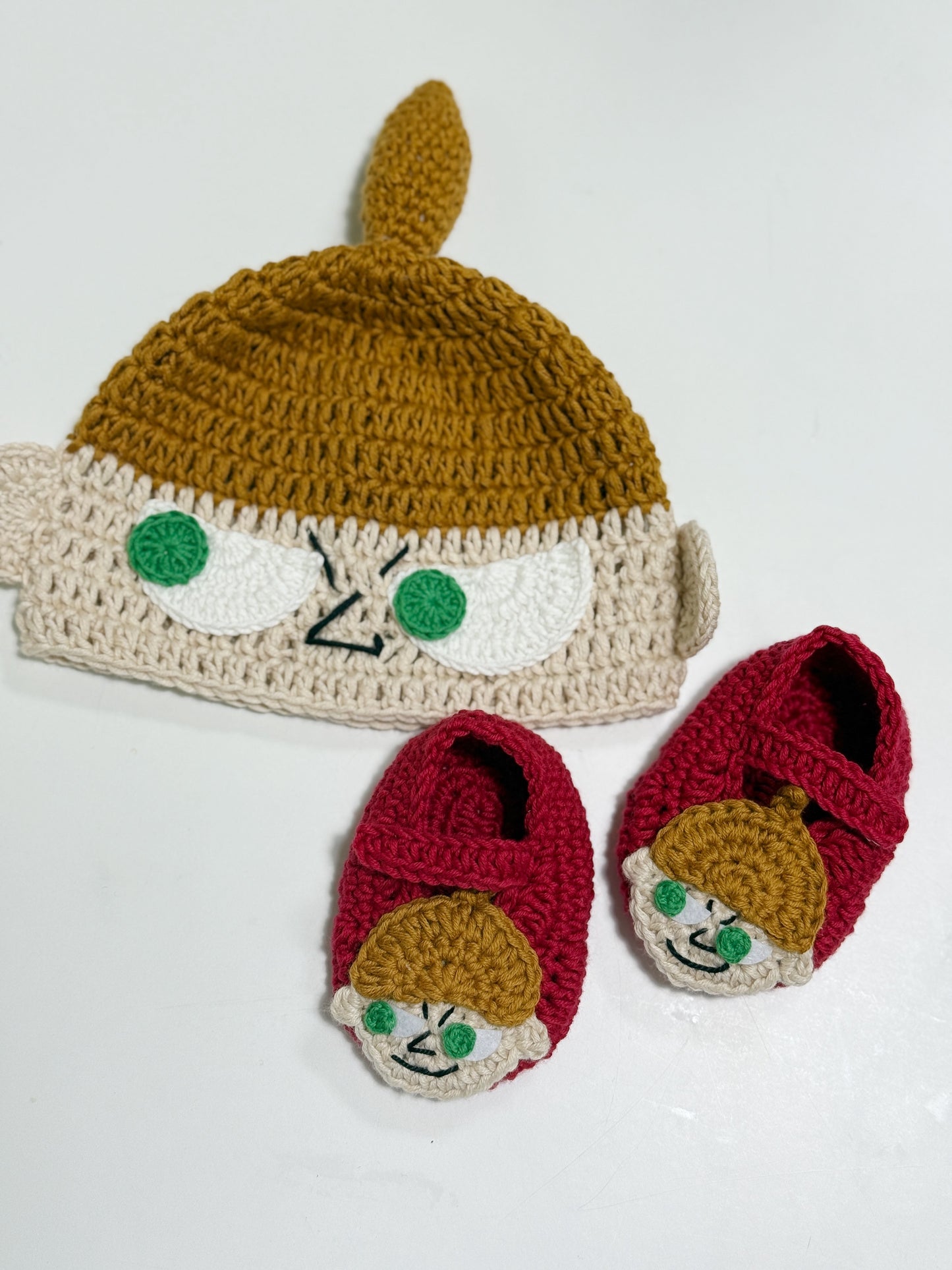 Custom Handcrafted Baby hat&shoes（100% Organic Cotton）