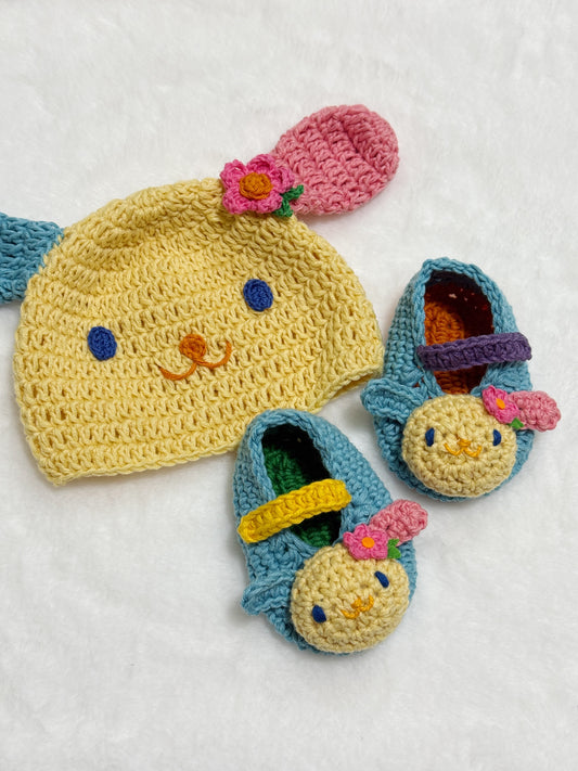 Custom Handcrafted Baby hat&shoes（100% Organic Cotton）